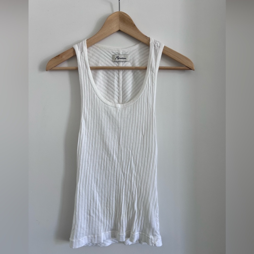 Rowan White Ribbed Tank Top